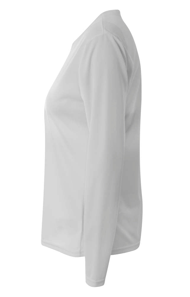 A4 Long Sleeve V-Neck Bird's Eye Mesh Tee - Silver side