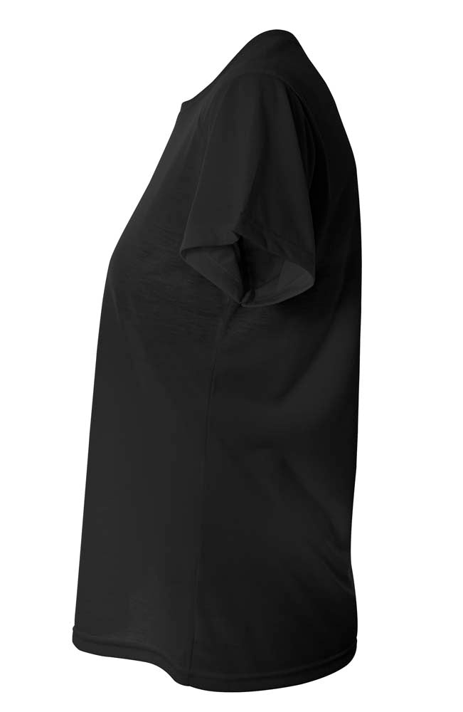 A4 Women's Spun Poly Tee - Black side