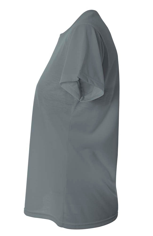 A4 Women's Spun Poly Tee - Graphite side