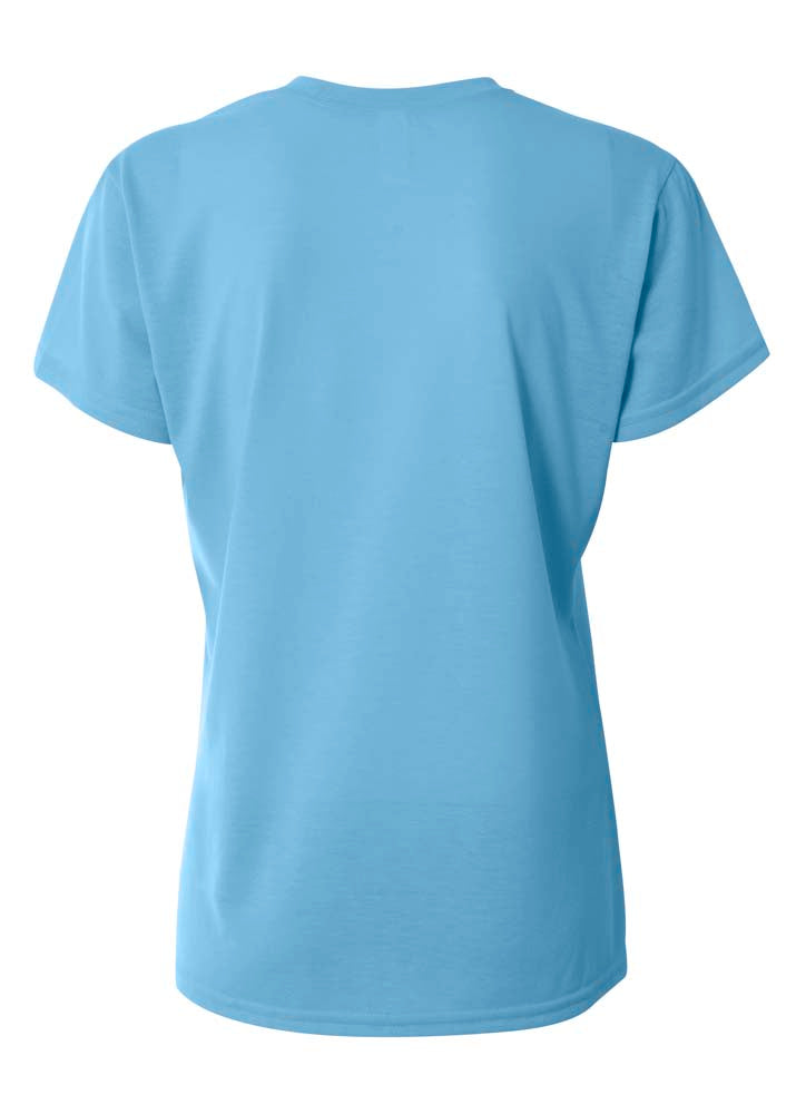 A4 Women's Spun Poly Tee - Ltblue back