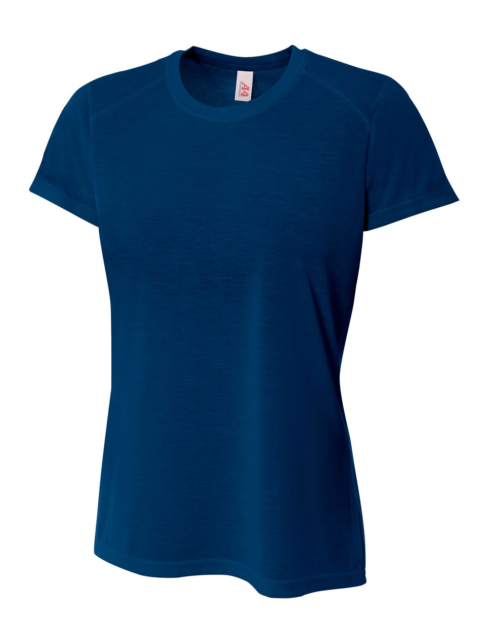 A4 Women's Spun Poly Tee - Navy front