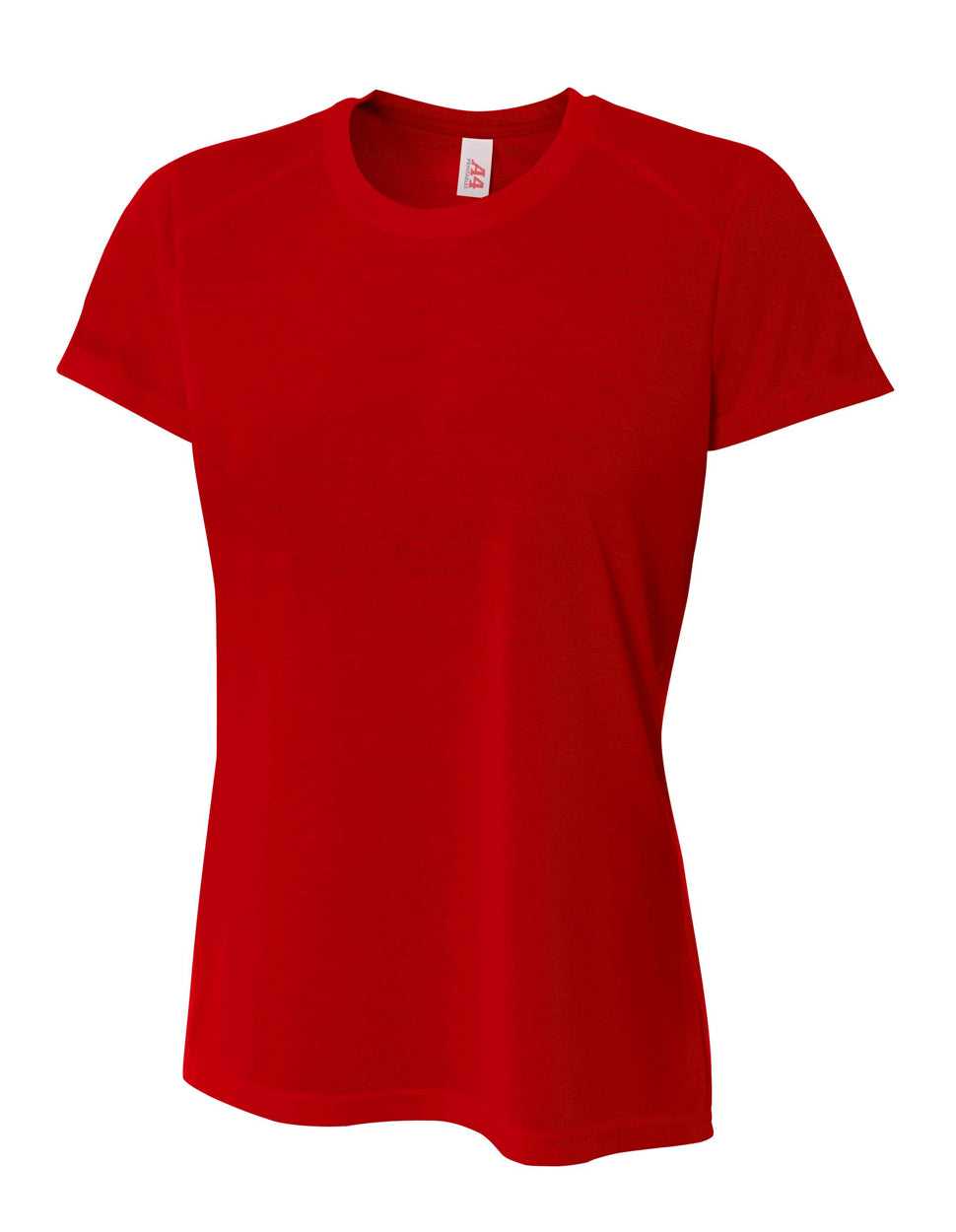 A4 Women's Spun Poly Tee - Scarlet front