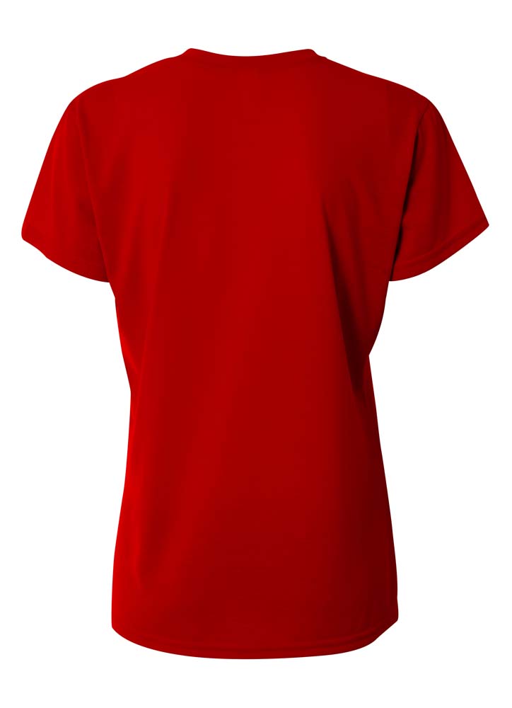 A4 Women's Spun Poly Tee - Scarlet back