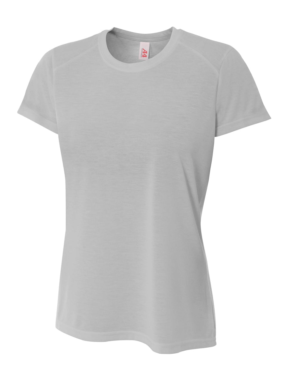 A4 Women's Spun Poly Tee - Silver front