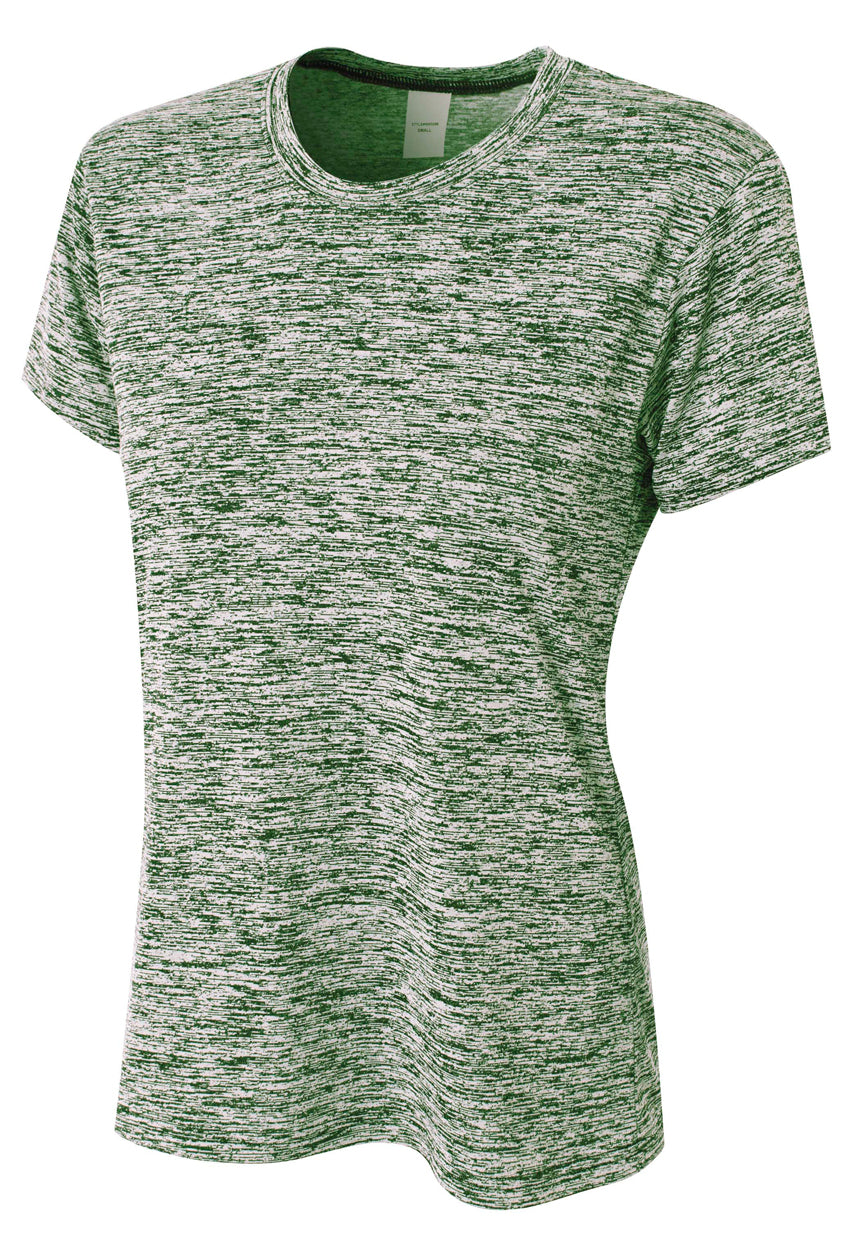 A4 Women's Space Dye Tech Tee - Forest front