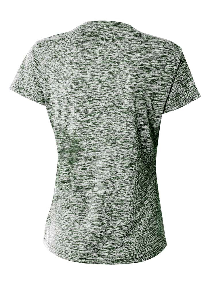 A4 Women's Space Dye Tech Tee - Forest back