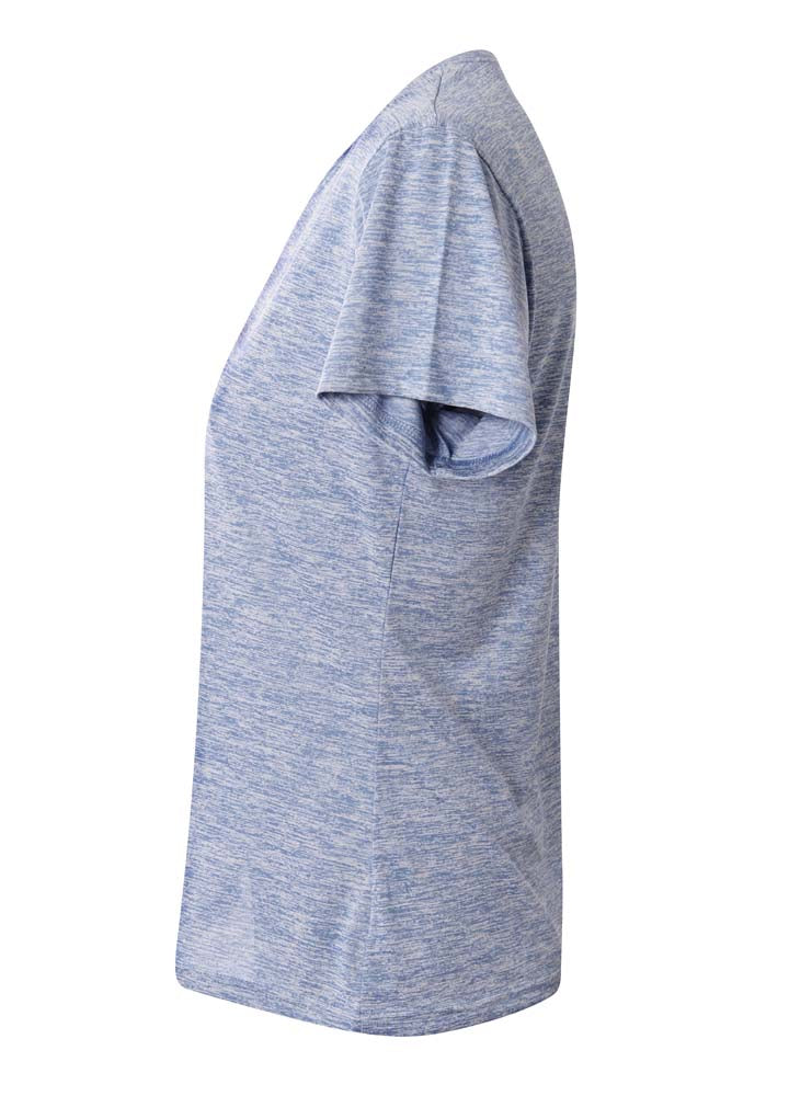 A4 Women's Space Dye Tech Tee - Ltblue side