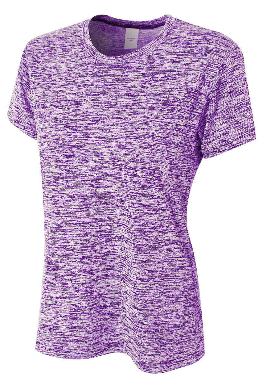 A4 Women's Space Dye Tech Tee - Purple front