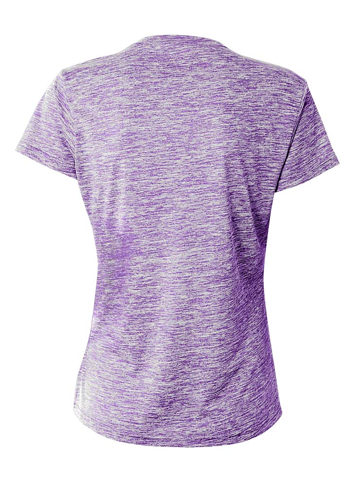 A4 Women's Space Dye Tech Tee - Purple back