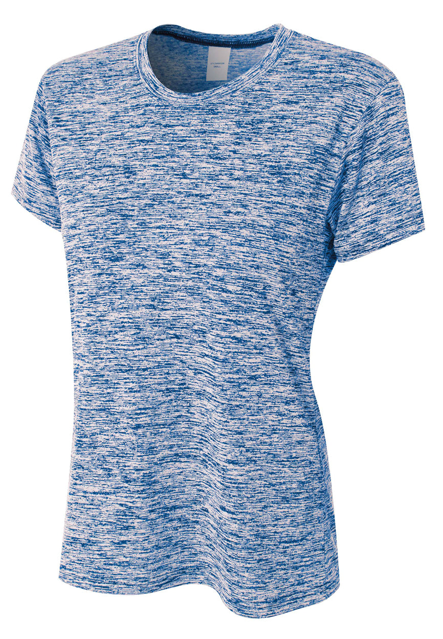 A4 Women's Space Dye Tech Tee - Royal front