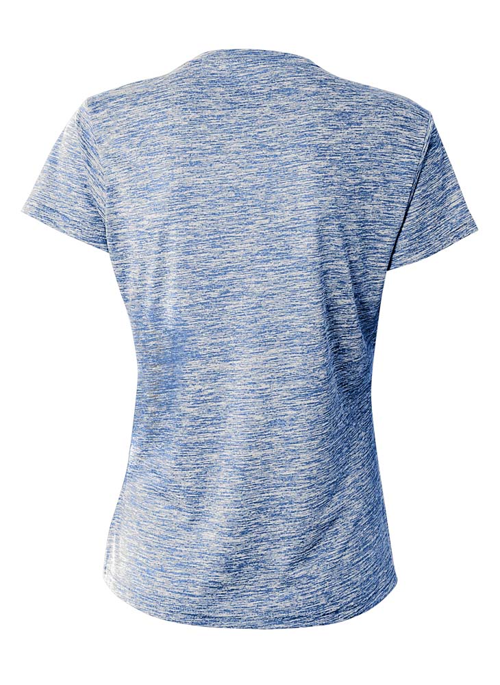 A4 Women's Space Dye Tech Tee - Royal back