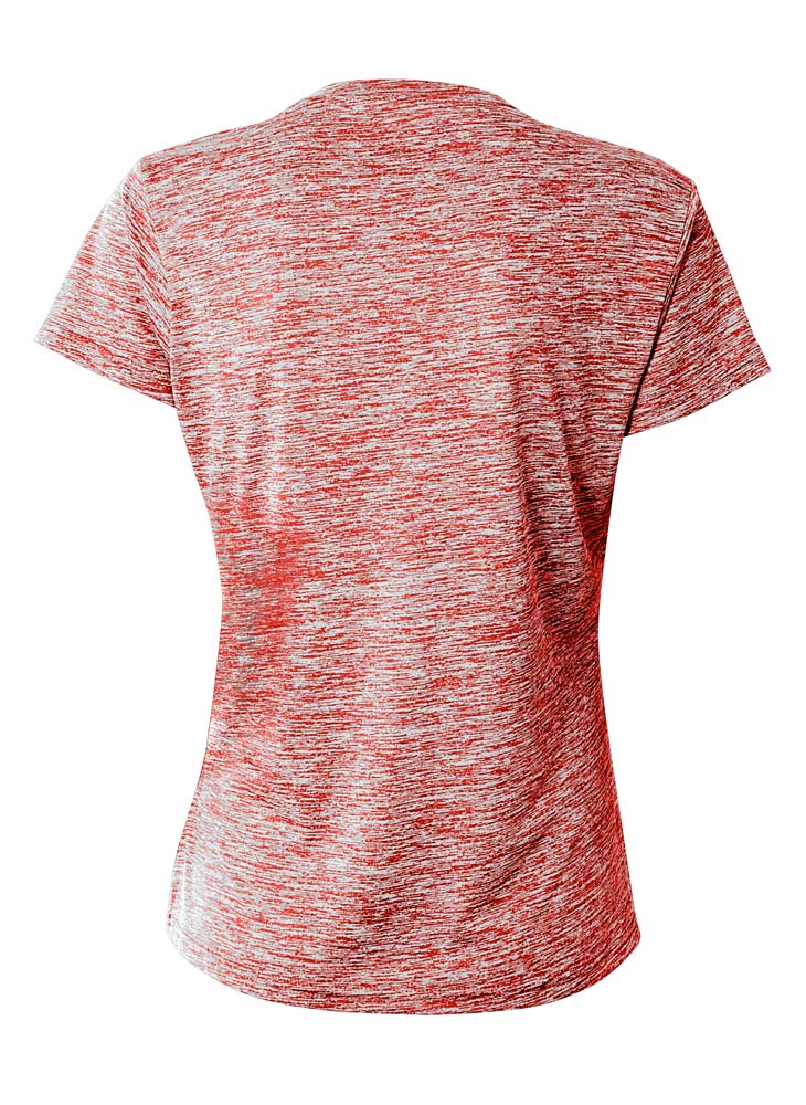 A4 Women's Space Dye Tech Tee - Scarlet back