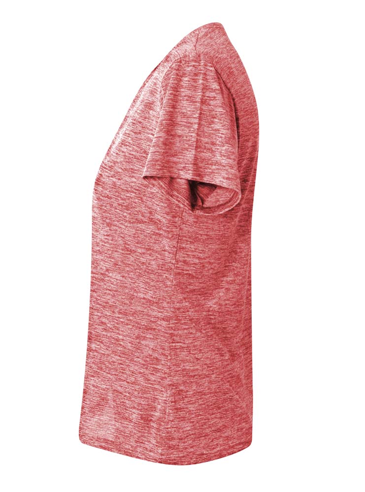 A4 Women's Space Dye Tech Tee - Scarlet side