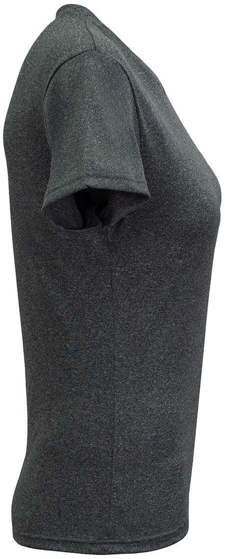 A4 Women's Topflight Heather Tee - Charcoal side