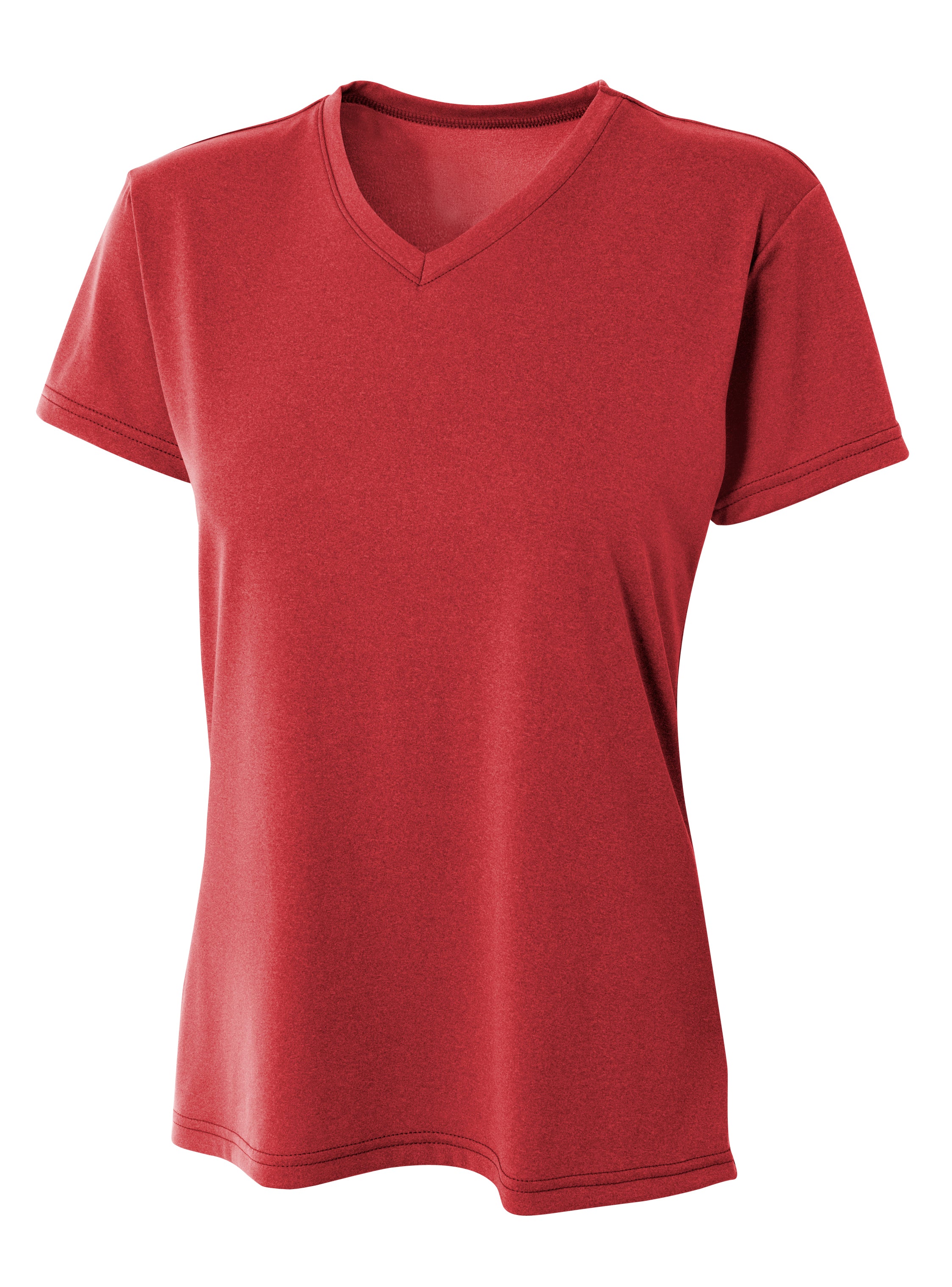 A4 Women's Topflight Heather Tee - Scarlet front