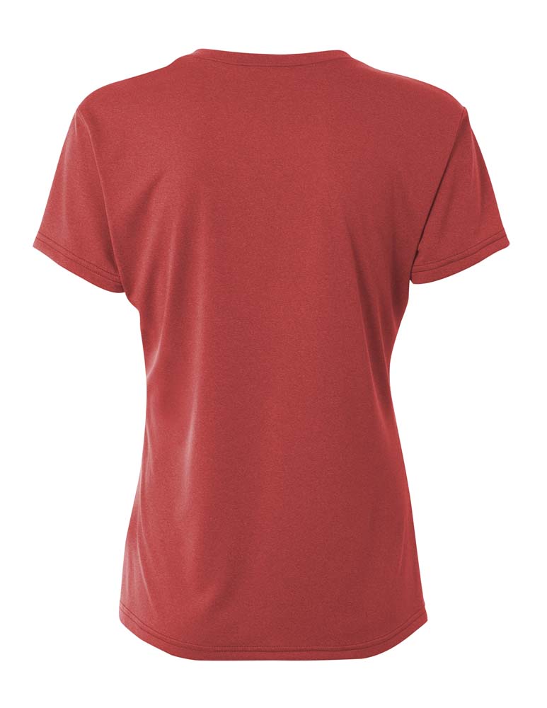 A4 Women's Topflight Heather Tee - Scarlet back