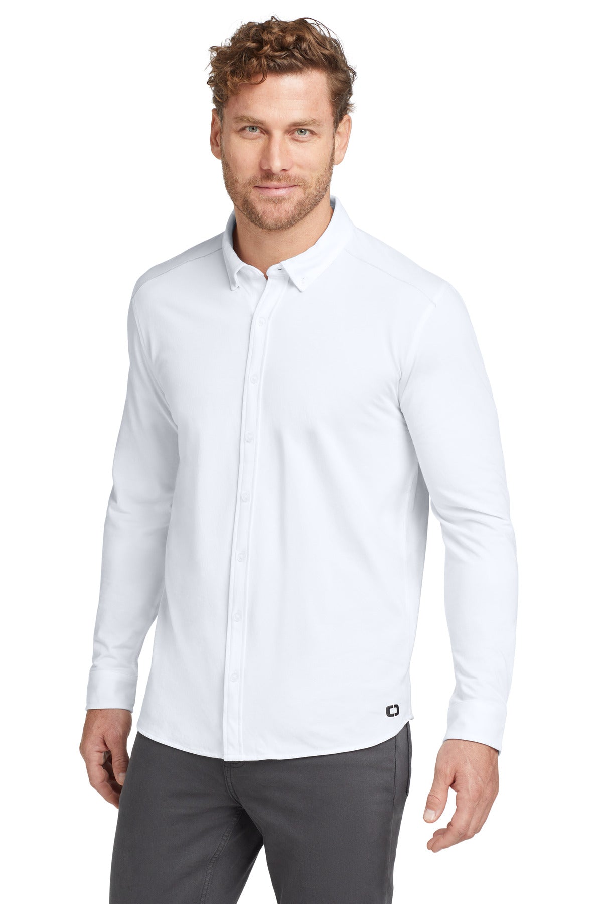 OGIO Code Stretch Long Sleeve Button-Up OG145 front