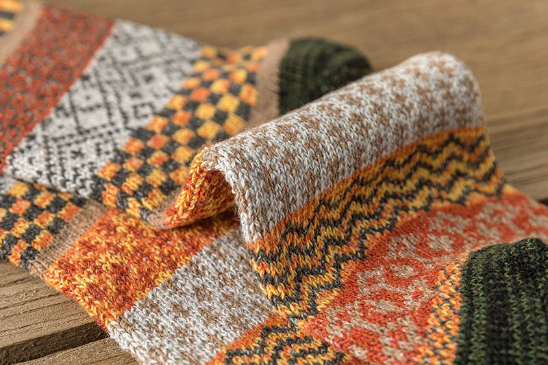 Vintage Thick Warm Socks Colorful Gift