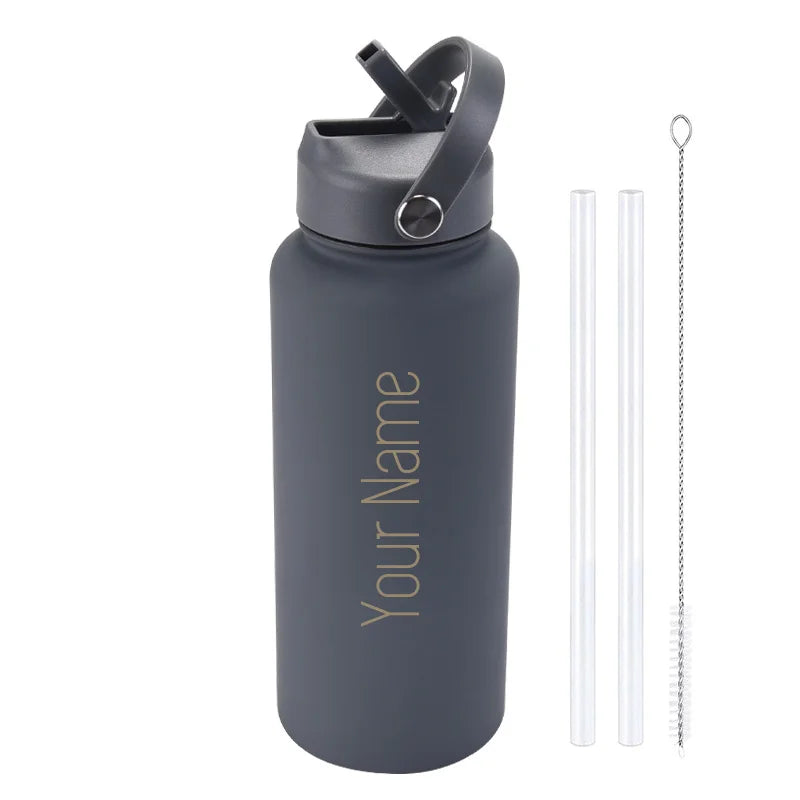 Custom Insulated Water Bottle with Straw
