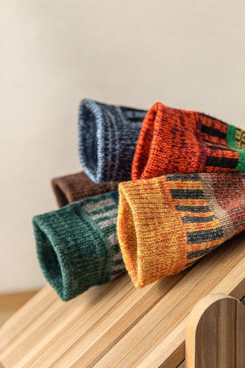 Vintage Thick Warm Socks Colorful Gift