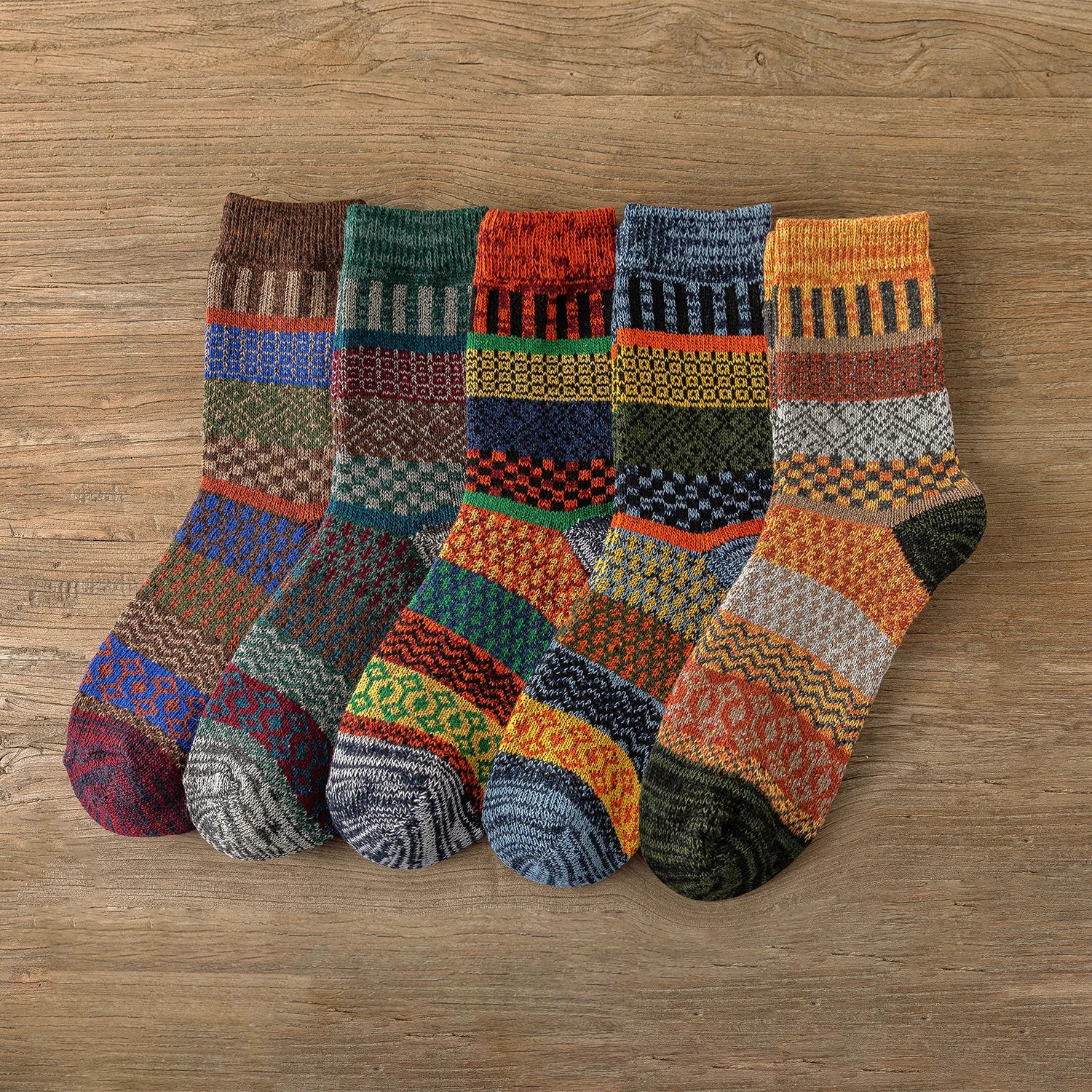 Vintage Thick Warm Socks Colorful Gift