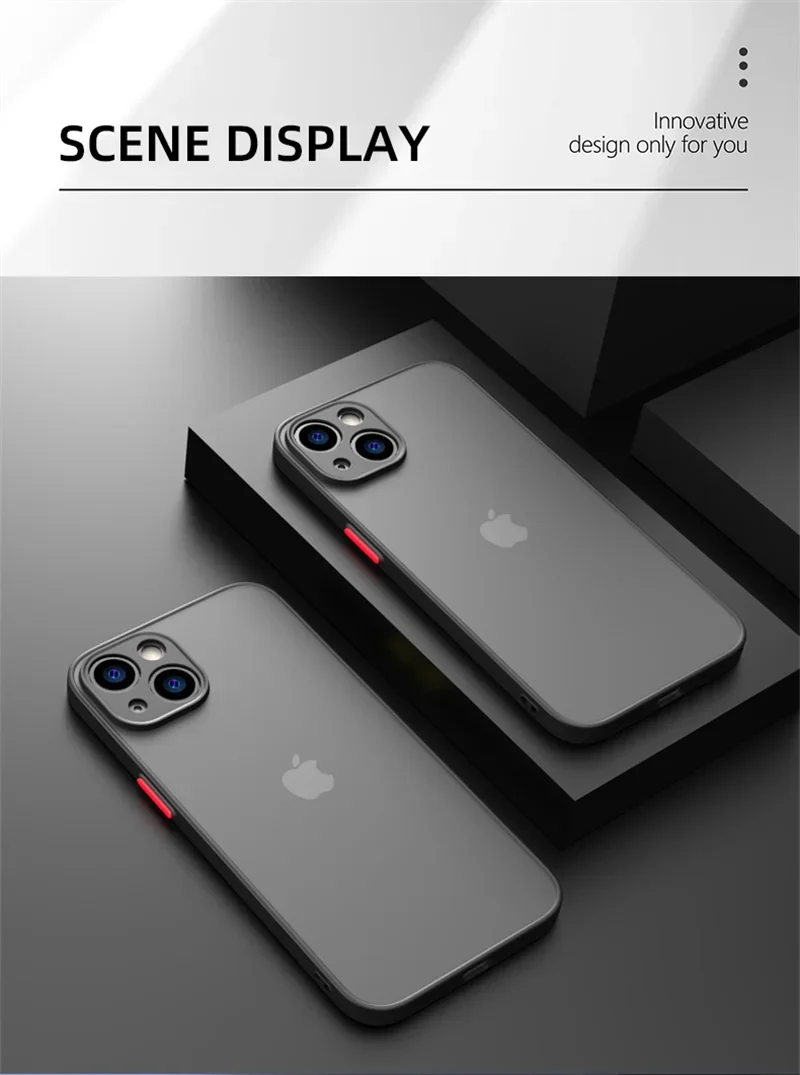 Vintage Shockproof Thin Matte Case For iPhone