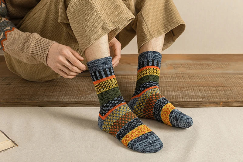 Vintage Thick Warm Socks Colorful Gift