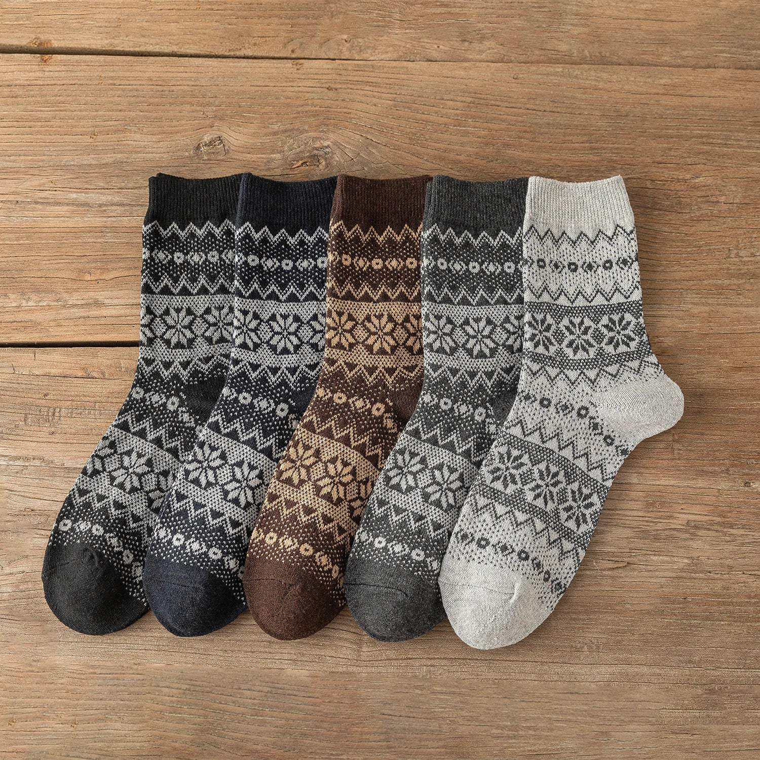 Vintage Thick Warm Socks Colorful Gift