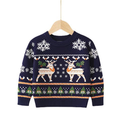 2023 Christmas Sweatshirts Boys Girl Sweater Knit Pullover Cotton Clothes Autumn Winter Kids Slouchy Soft Wool Clothing Knitwear