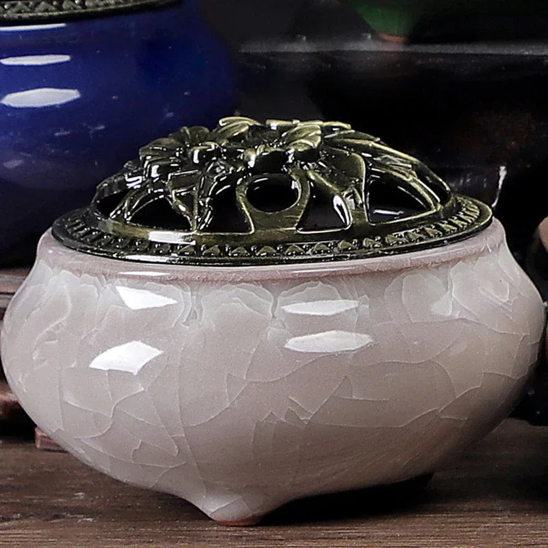 Vintage Ceramic Incense Burner Zen Decor