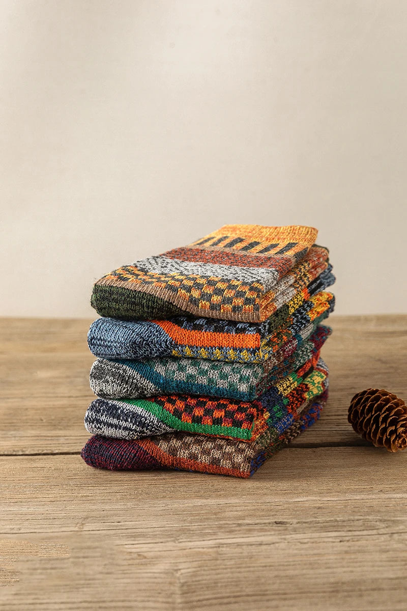 Vintage Thick Warm Socks Colorful Gift