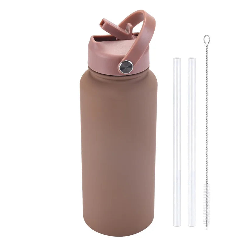Custom Insulated Water Bottle with Straw