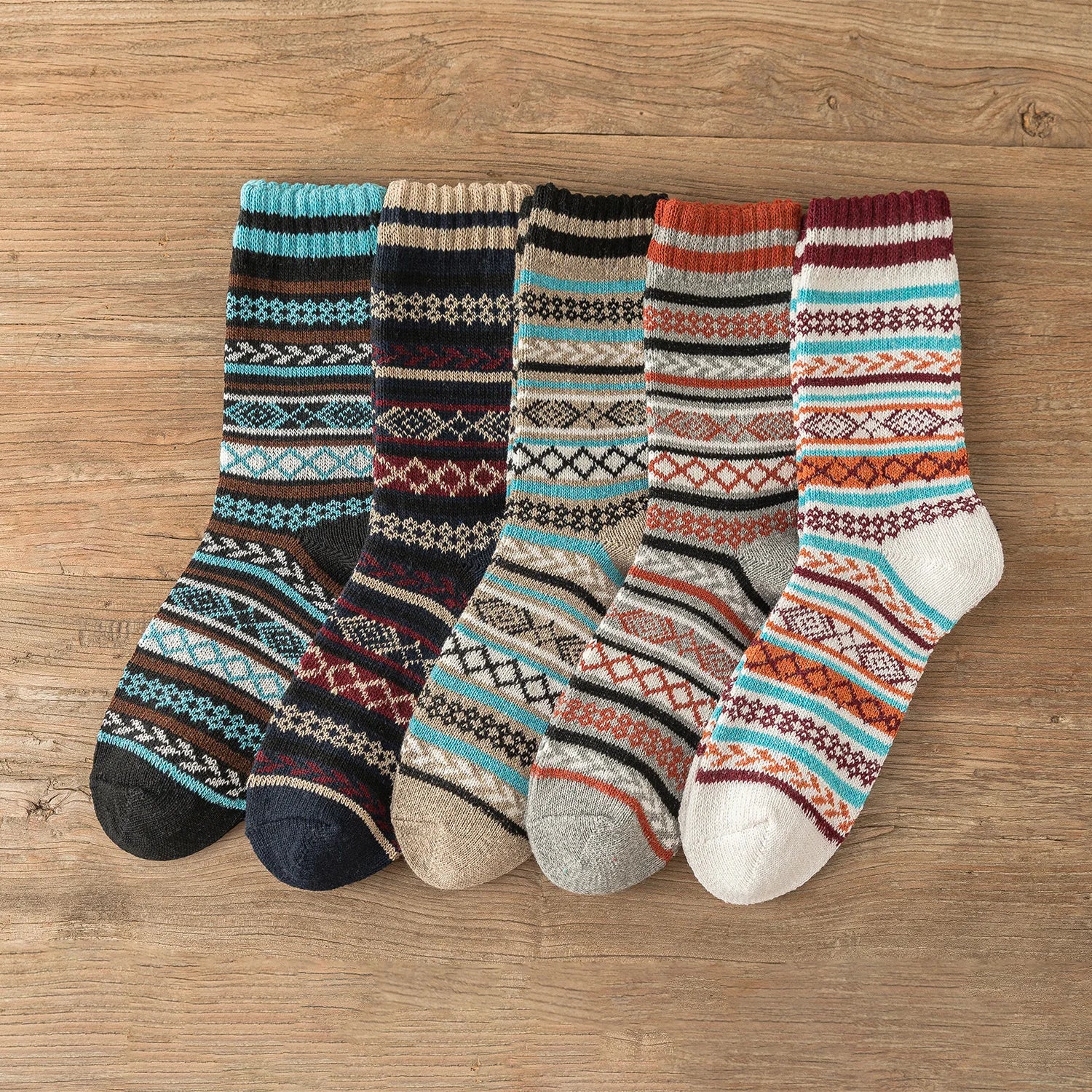 Vintage Thick Warm Socks Colorful Gift