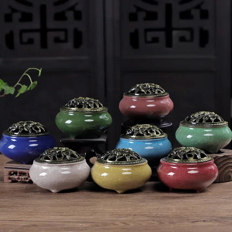 Vintage Ceramic Incense Burner Zen Decor