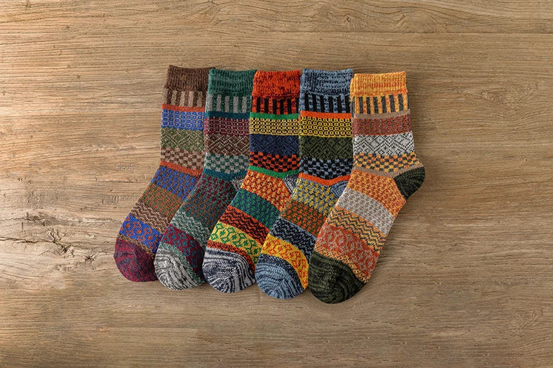Vintage Thick Warm Socks Colorful Gift