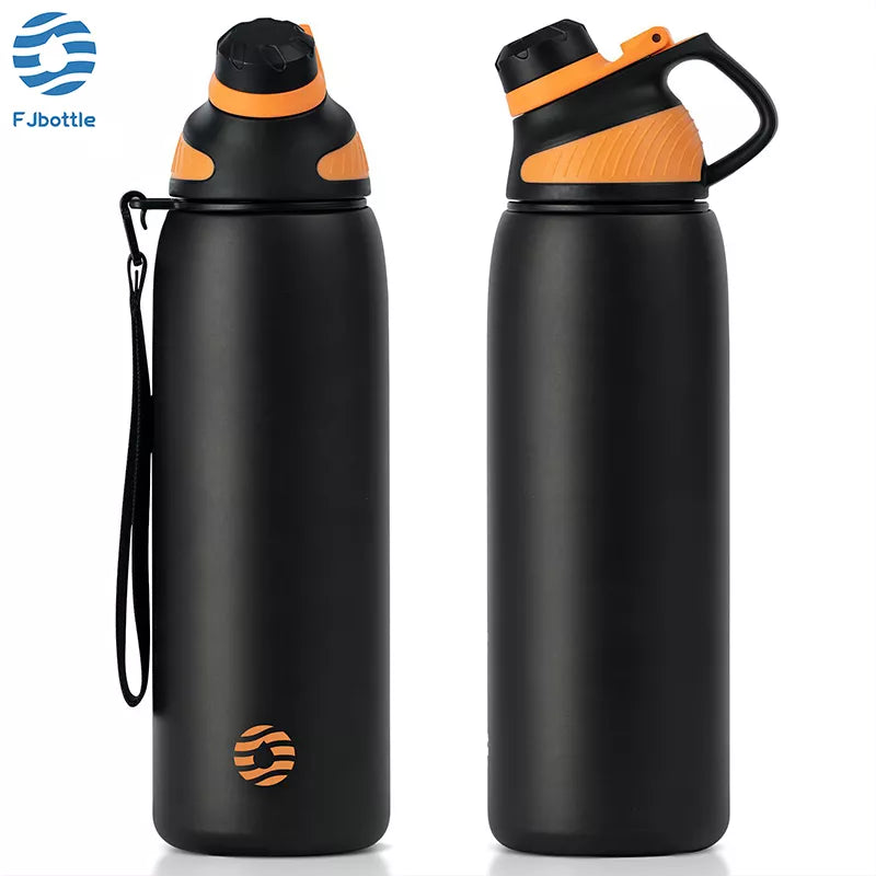 FEIJIAN LKG Thermos Double Wall Vacuum Flask With Magnetic Lid Outdoor Sport Water Bottle Stainless Steel Thermal Mug Leak Proof