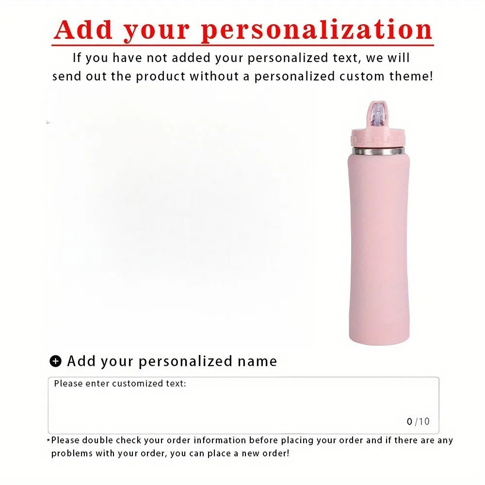 Customizable Insulated Stainless Steel Water Bottle with Personalized Name or Logo