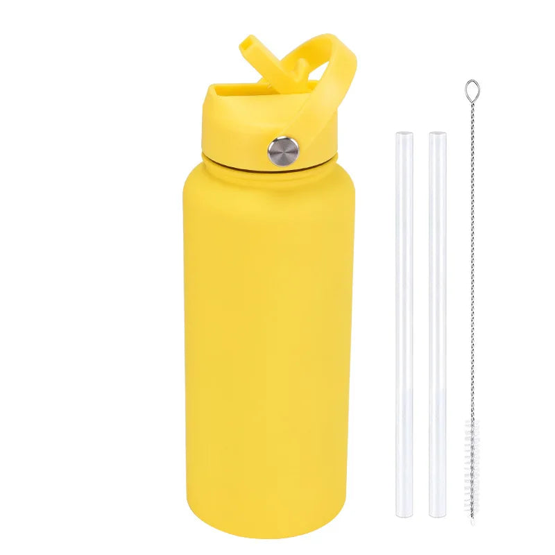Custom Insulated Water Bottle with Straw