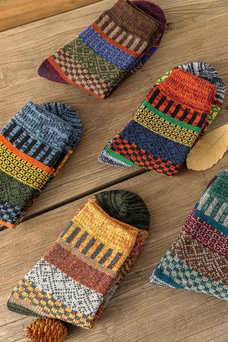 Vintage Thick Warm Socks Colorful Gift