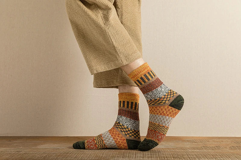 Vintage Thick Warm Socks Colorful Gift