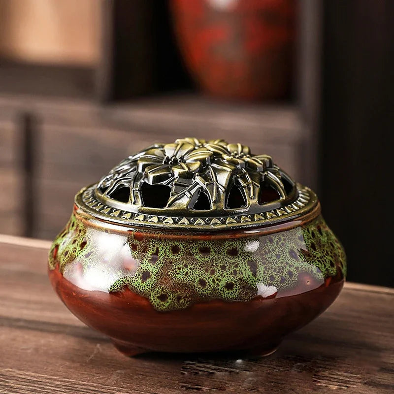 Vintage Ceramic Incense Burner Zen Decor