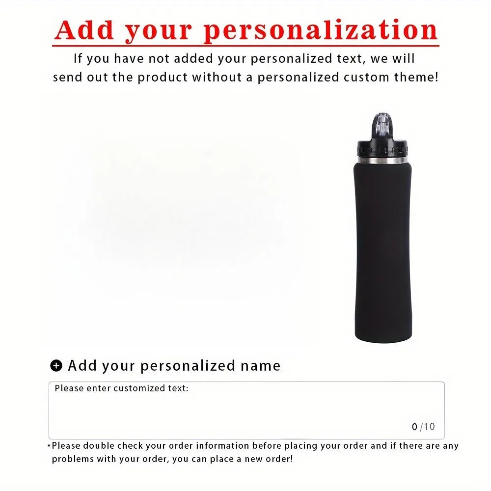 Customizable Insulated Stainless Steel Water Bottle with Personalized Name or Logo