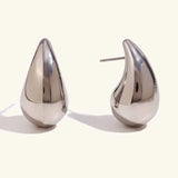 Vintage Gold Color Chunky Water Drop Dome Stud Earrings