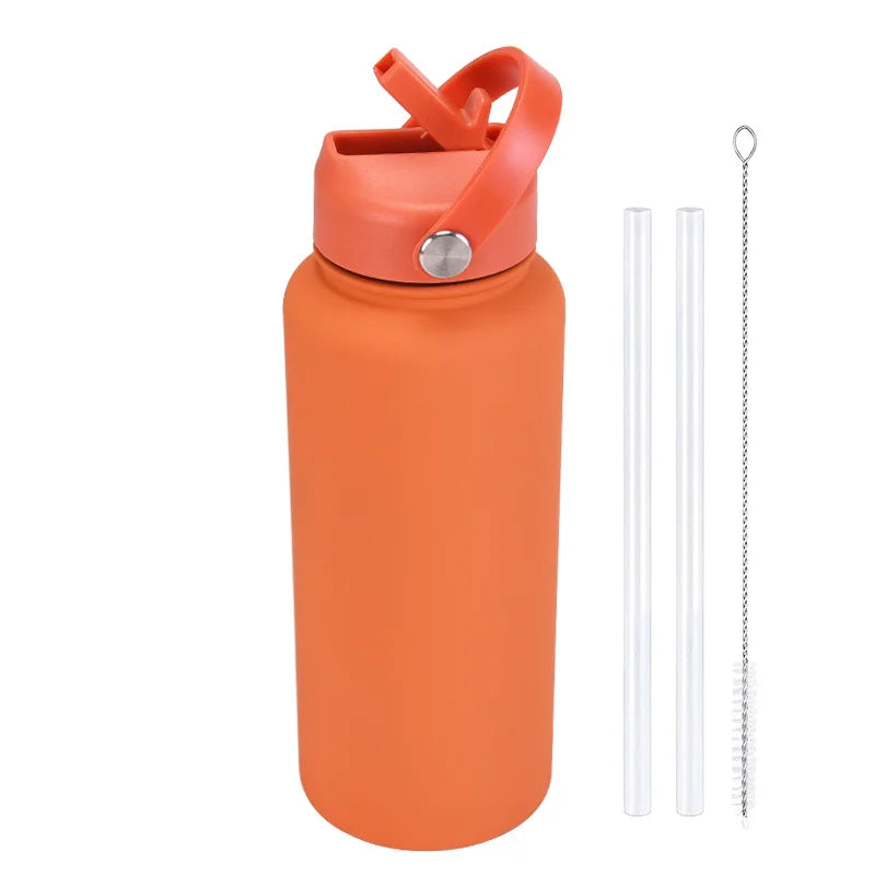 Custom Insulated Water Bottle with Straw