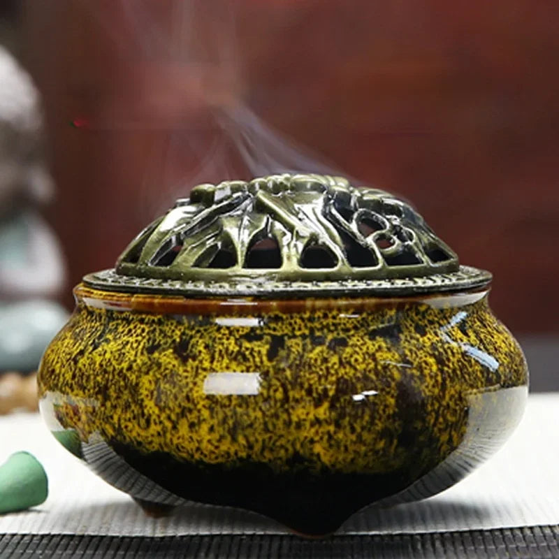 Vintage Ceramic Incense Burner Zen Decor