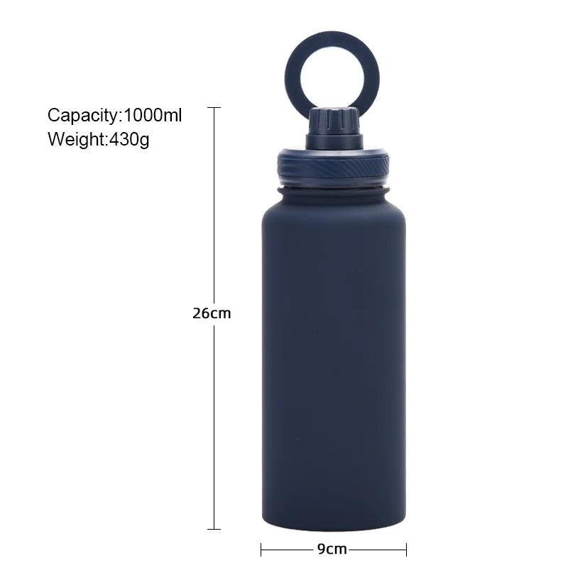 Customizable 1L Magnetic Water Bottle with Phone Holder, Personalized Gift
