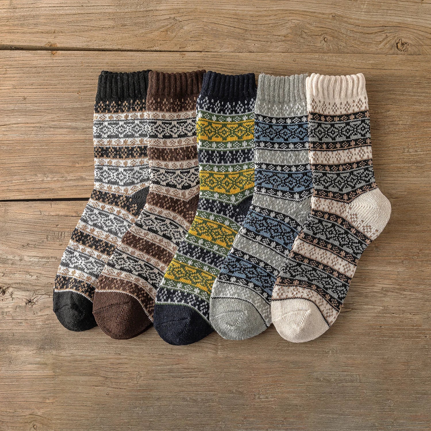 Vintage Thick Warm Socks Colorful Gift