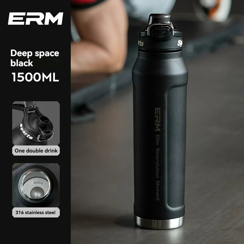 Stainless Steel Double-Wall Insulated Water Bottle with Handle