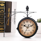 Vintage Double-Sided Round Wall Clock Decor