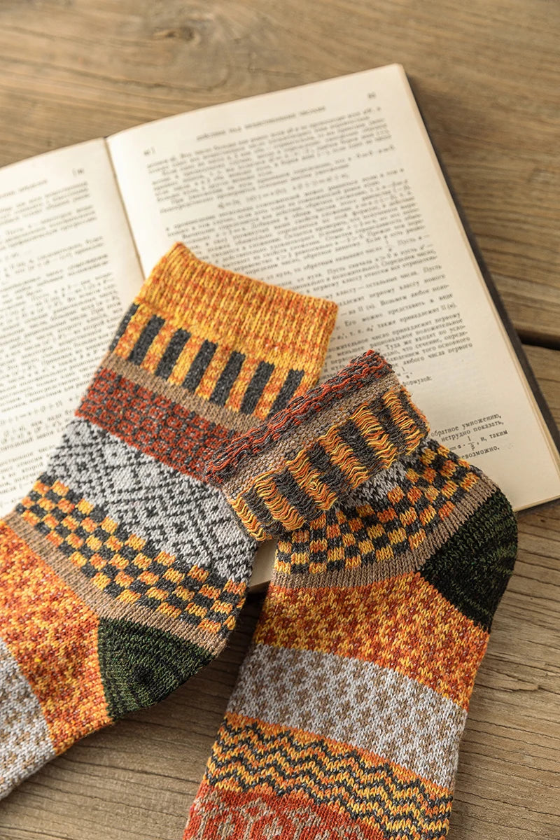 Vintage Thick Warm Socks Colorful Gift